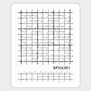 Mydoku_coloring # 001_H001_F: Sudoku, Sudoku coloring, logic, logic puzzle, holiday puzzle, fun, away from screen Magnet